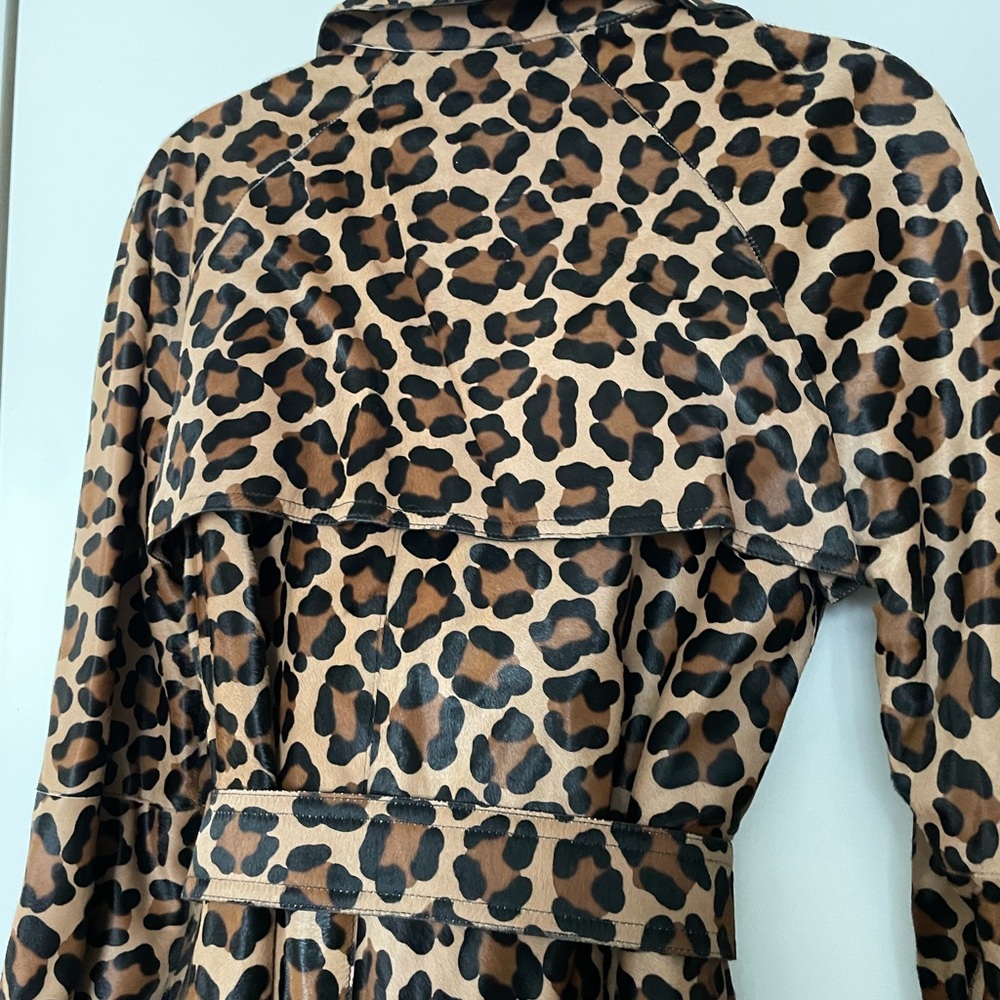 Michael Kors Collection Leopard-Print Trench Coat in Brown and Black - Picture 6 of 6
